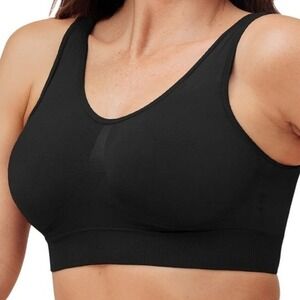 NWT Truekind Everyday Essential Throw-on Wirefree Bra Black XL 10001 Shapermint